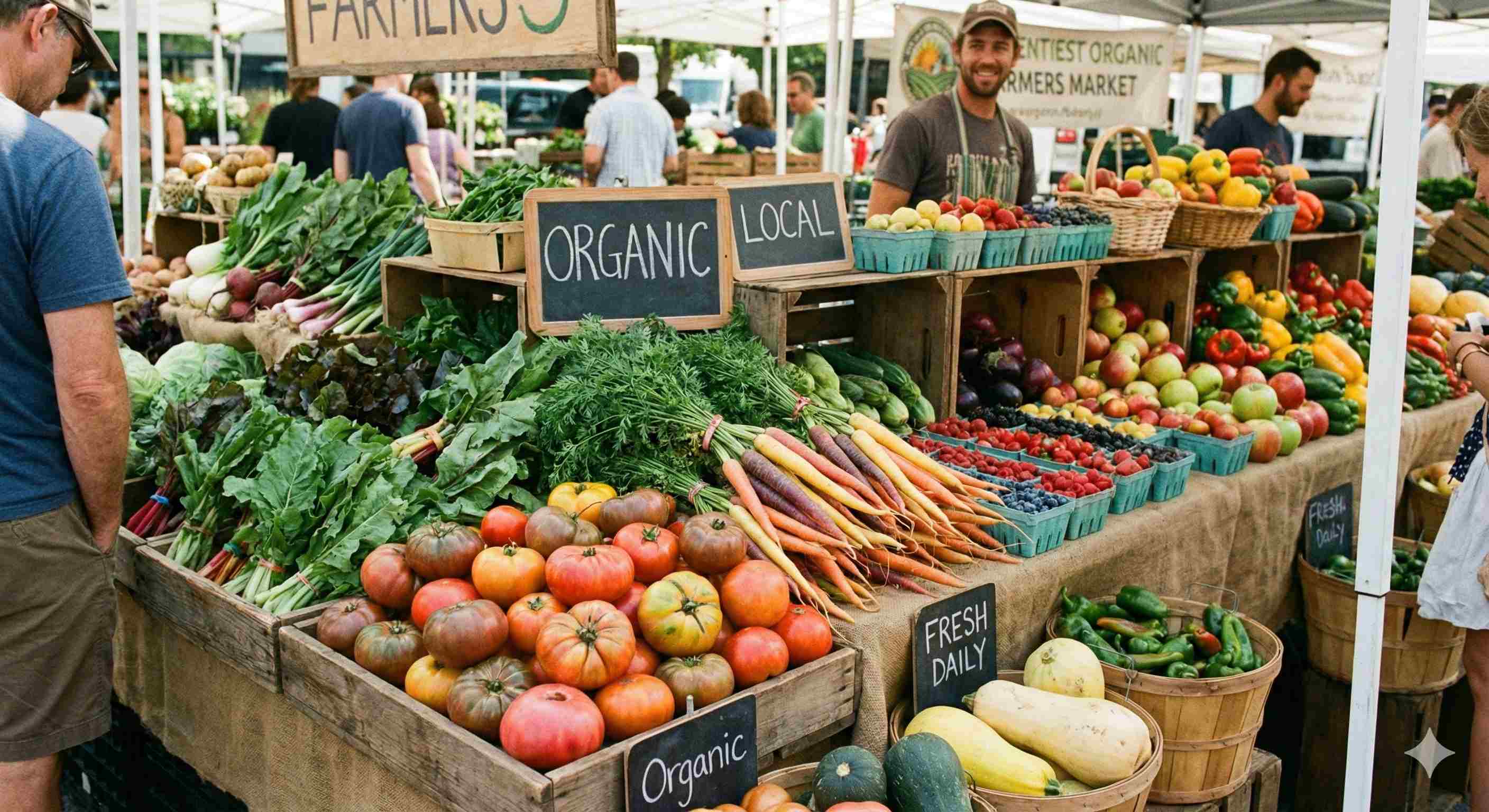 Fresh organic vegetables and fruits